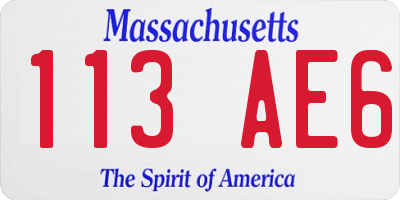 MA license plate 113AE6