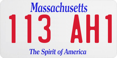 MA license plate 113AH1