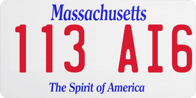 MA license plate 113AI6