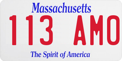 MA license plate 113AM0