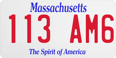 MA license plate 113AM6