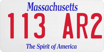 MA license plate 113AR2