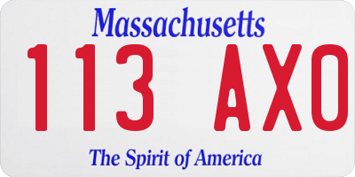 MA license plate 113AX0