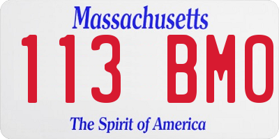MA license plate 113BM0