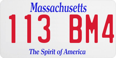 MA license plate 113BM4