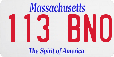 MA license plate 113BN0