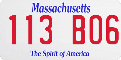MA license plate 113BO6