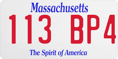 MA license plate 113BP4