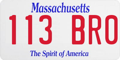 MA license plate 113BR0