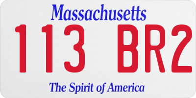 MA license plate 113BR2