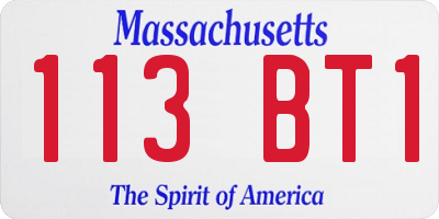 MA license plate 113BT1