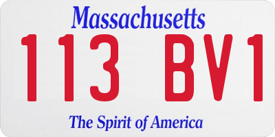 MA license plate 113BV1