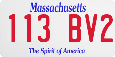 MA license plate 113BV2