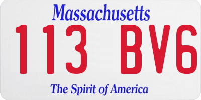 MA license plate 113BV6