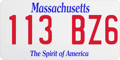 MA license plate 113BZ6