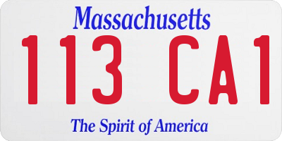 MA license plate 113CA1