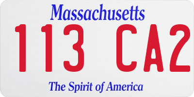 MA license plate 113CA2