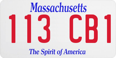 MA license plate 113CB1