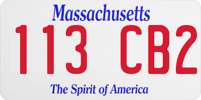 MA license plate 113CB2