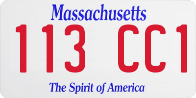 MA license plate 113CC1