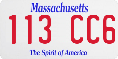 MA license plate 113CC6