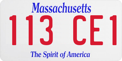 MA license plate 113CE1