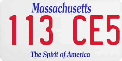 MA license plate 113CE5
