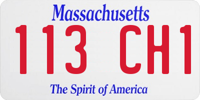 MA license plate 113CH1