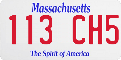 MA license plate 113CH5