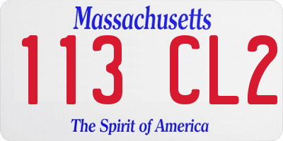 MA license plate 113CL2