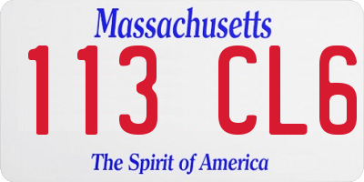 MA license plate 113CL6