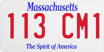 MA license plate 113CM1
