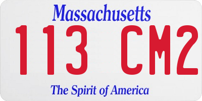 MA license plate 113CM2