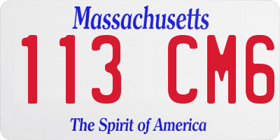 MA license plate 113CM6