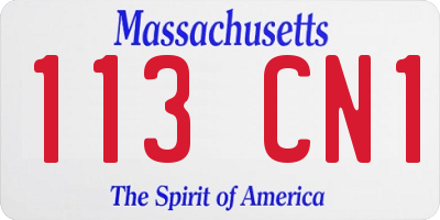 MA license plate 113CN1