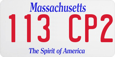 MA license plate 113CP2