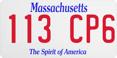 MA license plate 113CP6