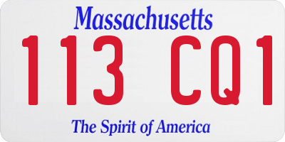 MA license plate 113CQ1
