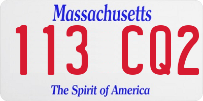 MA license plate 113CQ2