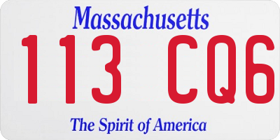 MA license plate 113CQ6