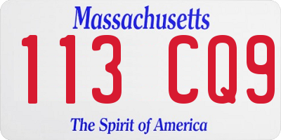 MA license plate 113CQ9
