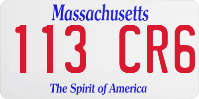 MA license plate 113CR6