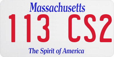 MA license plate 113CS2