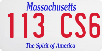 MA license plate 113CS6