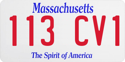 MA license plate 113CV1