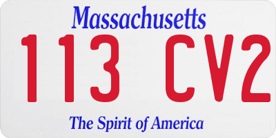 MA license plate 113CV2