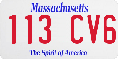 MA license plate 113CV6