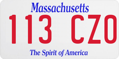 MA license plate 113CZ0