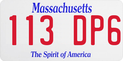 MA license plate 113DP6