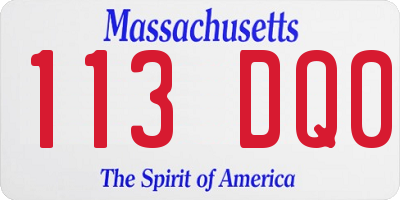 MA license plate 113DQ0